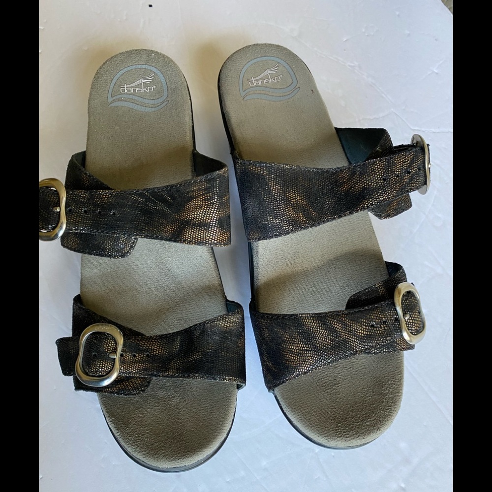 Dansko Platform Marble Sandals Adjustable Straps